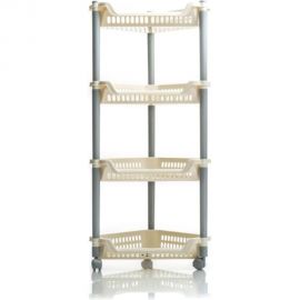 Угловая этажерка Полимербыт 4-х секционная, на колесах 4308800 