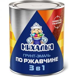 Грунт-эмаль по ржавчине 3 в 1 Михалыч зеленая, 0.8 кг 1-903578 