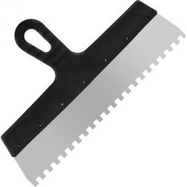 Фасадный зубчатый шпатель (нержавеющая сталь, 350мм, зуб.8x8мм) РемоКолор Мастер 12-8-350 