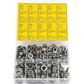 Набор шайб и гаек из нержавеющей стали KREPFIELD М8, М10, 194 предмета в кейсе Набор04метрика194 
