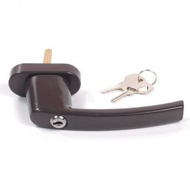 Ручка оконная Tech-Krep Vic с замком, металл, шт.ифт 35 мм, коричневый 1 шт. пакет 151699 