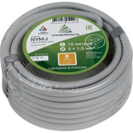 Кабель NYM АЛЬФАКАБЕЛЬ 3х1,5 мм ГОСТ 10 м 05129 
