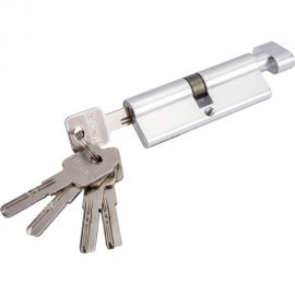 Цилиндр PALIDORE алюмин. А 90 PС (ключ/завертка, хром блестящий) TURDUS 98760960 