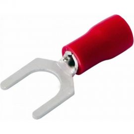 Вилочный изолированный наконечник REXANT, 6.5 мм, 0.5-1.5 кв.мм, красный, 100 шт 08-0114 