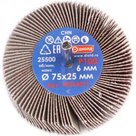 Круг лепестковый абразивный радиальный (75x25 мм; хв-к 6 мм; P100) ДИОЛД 90018011 