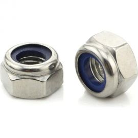 Шестигранная гайка со стопорным кольцом ВИРТУОЗ m10, DIN 985, нерж. сталь А2, 4 шт. 44895 