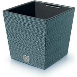 Кашпо с вкладышем Prosperplast DFS240 5415C FURU SQUARE LOW 240х240 мм, высота 235 мм, синее 066711 