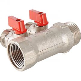 Коллектор с отсекающими кранами Valtec 1х2 выхода Евроконус 3/4" VTc.580.NE.0602 