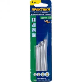 Набор сверл по стеклу и керамике Сделай сам (4 шт; 3-6 мм) ПРАКТИКА 640-209 