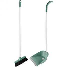 Щетка+совок PROFF PLASTIK ленивка с длинной рукояткой, зеленая, пластиковая УИ-2601217з 