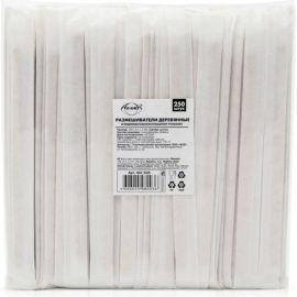 Размешиватели для напитков AVIORA деревянные, в индивидуальной бумажной упаковке, 140x6х1.3 мм 401-925 