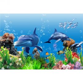 Фотообои DIVINO Любопытные дельфины 400x270 см Z-128 