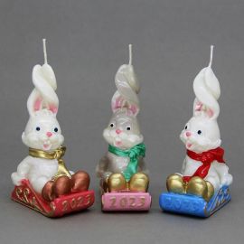 Новогодняя свеча Магия праздника Кролик на санках 2121 