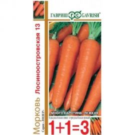 Семена ГАВРИШ Морковь Лосиноостровская 13, серия 1+1, 4.0 г 10001103 