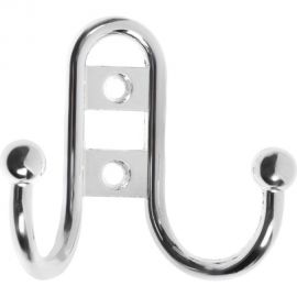 Крючок-вешалка ТУНДРА двухрожковый (арт.220L) LIGHT, цвет хром 4645206 
