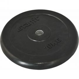 Обрезиненный диск Starfit BB-202 10 кг, d=26 мм, стальная втулка, черный ЦБ-00001413 