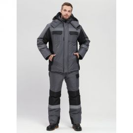 Зимний костюм с полукомбинезоном Факел Фаворит-Мега, темно-серый/черный, ткань Таслан, размер 48-50, р.170-176 87468676.004 