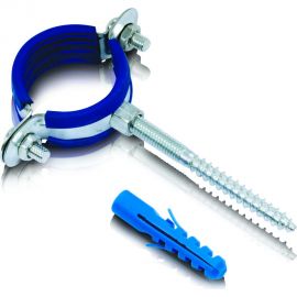 Металлический сантехнический хомут для труб 25 Blue Ocean шуруп и дюбель в компл. PPRF/MSHTS 25 