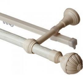 Двухрядный круглый карниз Волшебная палочка Византия металл, диаметр 20 мм, 1.6 м крем УТ000071411 