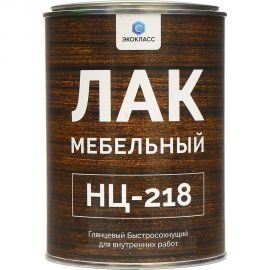 Мебельный лак Экокласс НЦ-218 бесцветный, 0.8 кг 27114 