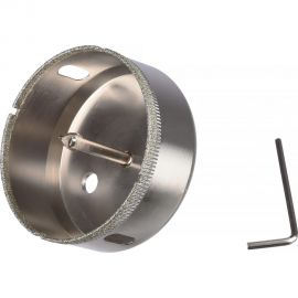 Коронка с центрирующим сверлом по стеклу и керамике (65х55 мм) Vertextools 336-65-55 