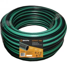 Армированный поливочный шланг Вихрь ПВХ, трёхслойный, 3/4"", 15 м, зелёный 73/7/2/9 