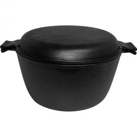 Чугунная кастрюля Mallony с крышкой-сковородкой CC-20/30, объем кастрюля 2,2 л/крышка-0,8 л 985008 