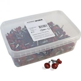 Кровельный саморез Качественный КРЕПЕЖ красный рубин RAL 3003, 5.5х25 мм, 200 шт 1000665 КЧ 