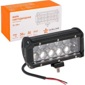 Светодиодная фара (балка) двухрядная Airline 12 LED 4D линза, 36W, 165x78x65, 12/24V ALED047 