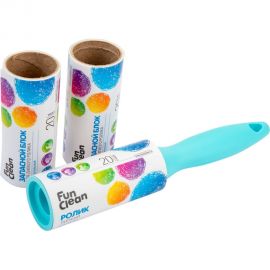 Набор Fun Clean липкий ролик для одежды, 20 слоев, ролик, 2 запасных блока 7880 