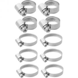 Набор обжимных червячных хомутов MasterProf 5 размеров: 10-16, 12-20, 16-25, 20-32, 25-40 мм, оцинк, 20 шт. ИС.140933 