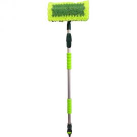 Телескопическая щетка для мытья ZiZay длина 2,5 метра с клапаном под воду и краником, щетина 25x5 см ZZ0122 