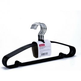 Металлическая вешалка-плечики с перекладиной Attache черная, размер 48-50, 10 шт/уп 632437 