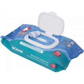 Антибактериальные влажные салфетки ЛАЙМА Antibacterial 72 шт, клапан крышка 129997 