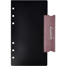 Сменный разделитель Феникс+ ЧЁРНЫЙ пластик, искусственная кожа краст, 95x170 мм, петля для ручки, бандероль + ПЭТ-пакет 50305 