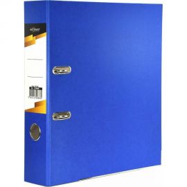 Папка-регистратор INFORMAT 75 мм, цвет синий, картон, металлическая окантовка, собранная OP9080B 