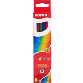 Трехгранные цветные карандаши 8 шт в упаковке Kores 6 цветов 93306.01 153053 