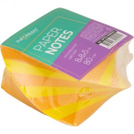 Проклеенный блок для записи INFORMAT 8х8х5 см спираль 2 цвета 80 г/м2 NPS2-808050 