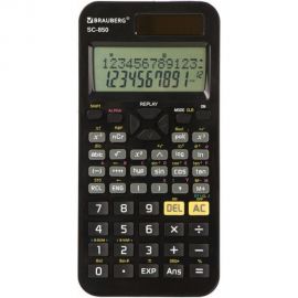 Двухстрочный инженерный калькулятор BRAUBERG SC-850 240 функций, 10+2 разрядов, двойное питание, черный 250525 