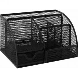 Металлическая подставка-органайзер BRAUBERG 7 секций, 125х220х140 мм, черная 237416 