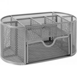 Металлическая подставка-органайзер BRAUBERG 9 секций, 105х220х110 мм, серебро 237419 