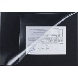 Настольный коврик-подкладка для письма BRAUBERG 590х380 мм, с прозрачным карманом, черный 236774 