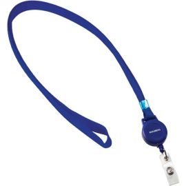 Держатель-рулетка для бейджей BRAUBERG 70 см, с синей лентой 45 см 235724 