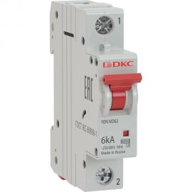 Автоматический модульный выключатель DKC YON MD63 1P 10А C 6kA MD63-1C10-6 