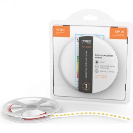 Лента Gauss Basic 12V 10W/m 700lm/m 3000K IP20 LED 2m BT035 