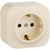 Розетка Legrand 2К+З шторки, слоновая кость 782250 