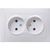 Розетка х2 IEK КВАРТА без заземления, в сборе, без шторки, белая ERK23-K01-10-DM 