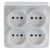 Четырехместная квадратная розетка IONICH б/з, о/у, 16А, 220В, белая еврослот 1448 