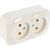 Двухместная розетка IONICH б/з, о/у, 16А, 220В, белая еврослот 1417 – изображение 2