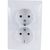 Двойная розетка с заземлением, белая UNIVersal Севиль С0128 